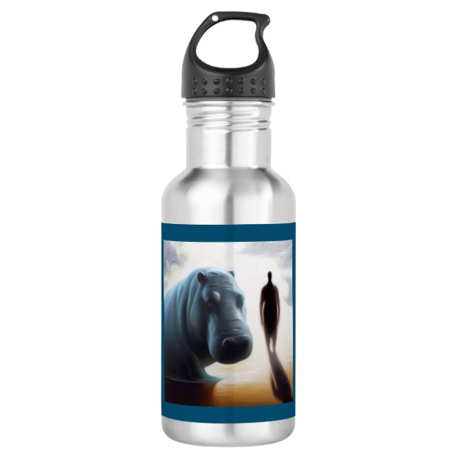 Spirit Animal Hippopotamus 3 Stainless Steel Water Bottle (Front)