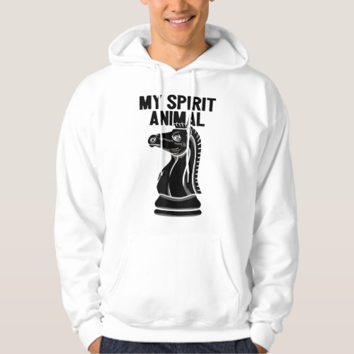Spirit Animal Horse Funny Chess Player Knight Ches Hoodie