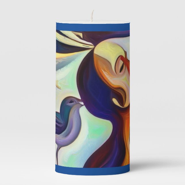 Spirit Animal Hummingbird 2 Pillar Candle (Front)