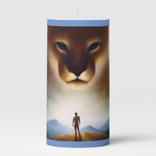 Spirit Animal Mountain Lion 2 Pillar Candle