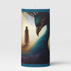 Spirit Animal Peacock 2 Pillar Candle