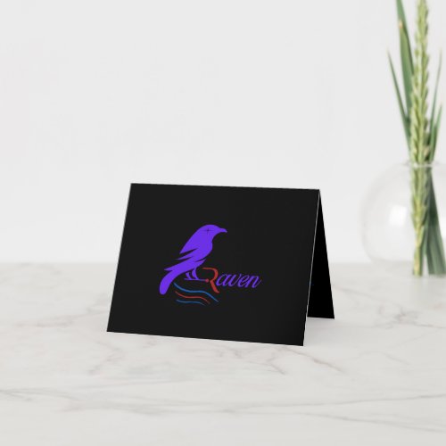 Spirit Animal Raven Customizeable Folded Note Card