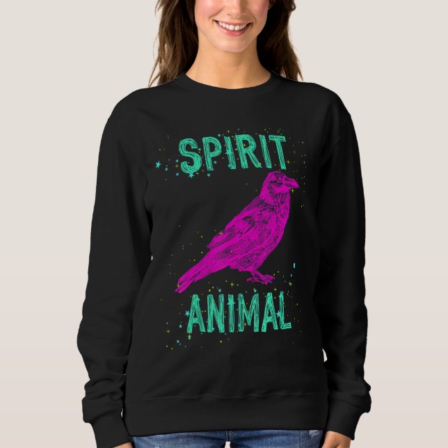 Spirit Animal Raven Lover Pink Animals Comfort Cut Sweatshirt (Front)