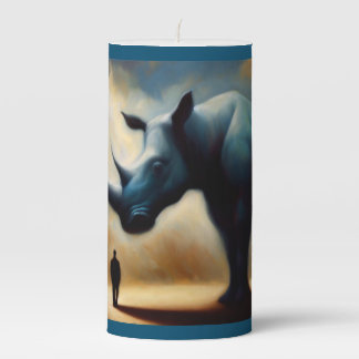 Spirit Animal Rhinoceros 1 Pillar Candle