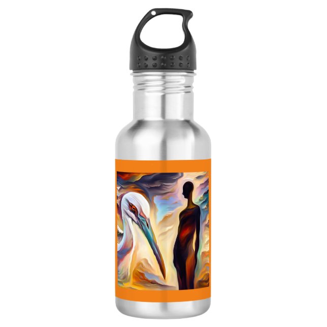 Spirit Animal Stork 2 Stainless Steel Water Bottle (Front)