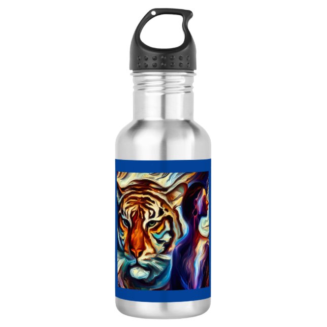 Spirit Animal Tiger 3 Stainless Steel Water Bottle (Front)