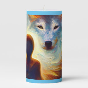 Spirit Animal Wolf 3 Pillar Candle