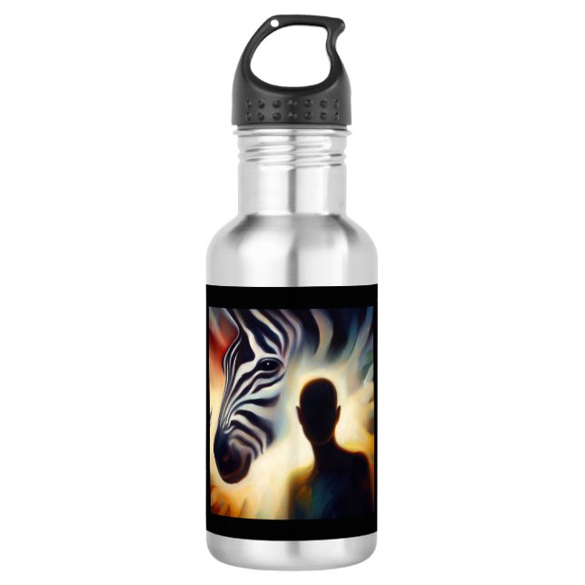 Spirit Animal Zebra 2 Stainless Steel Water Bottle (Front)