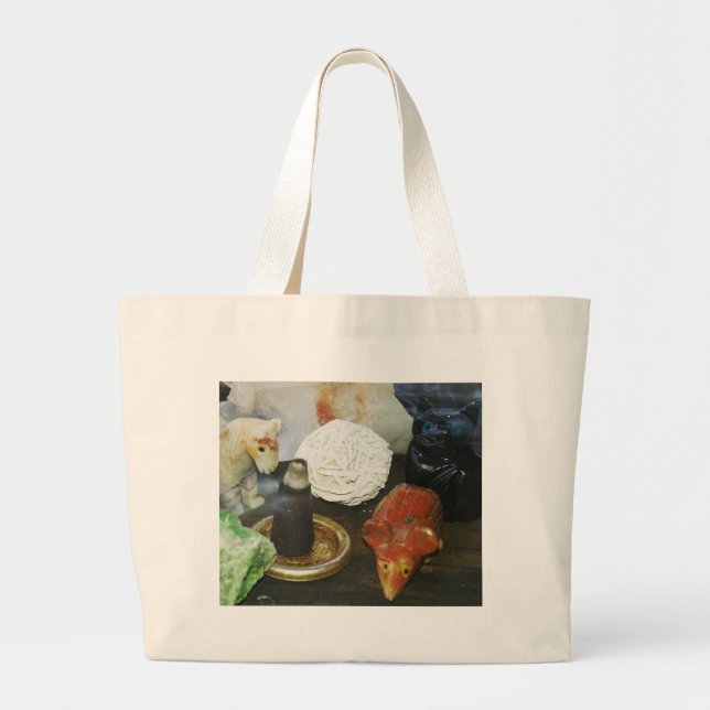 Spirit Animals, Crystals, and Incense Large Tote Bag (Front)