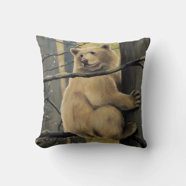 Spirit Bear Art Pillow Custom Kermode Bears Pillow (Front)