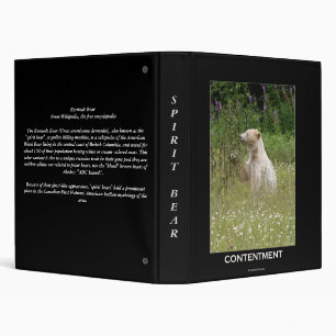 "Spirit Bear" gifts 3 Ring Binder