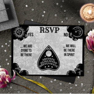 Spirit Board Gothic, Fall & Halloween Wedding RSVP Note Card