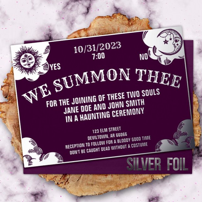 Spirit Board Gothic, Halloween Wedding or Shower Foil Invitation (Creator Uploaded)