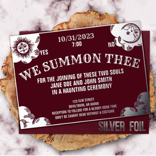 Spirit Board Halloween Gothic Wedding or Shower Foil Invitation