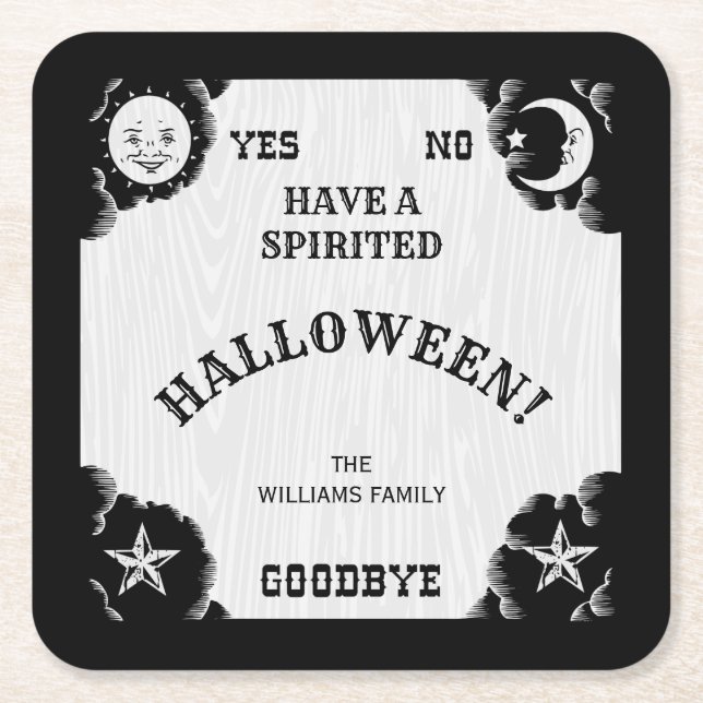 Spirit Board Halloween Paper Coaster (Front)