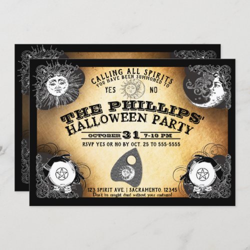 Spirit Board Halloween Spirits Haunting Party Invitation