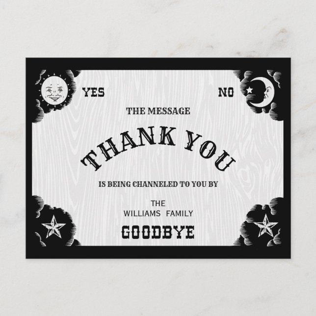 Spirit Board Halloween Thank You Postcard (Front)