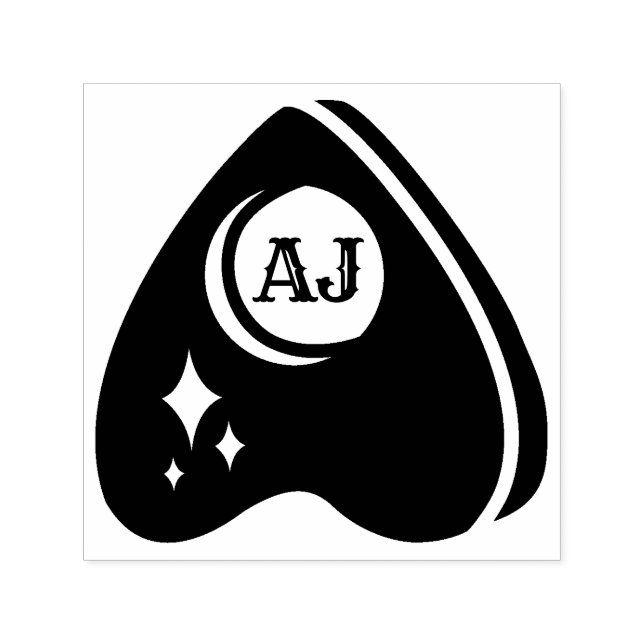 Spirit Board Planchette with Initials Self-inking Stamp (Design)
