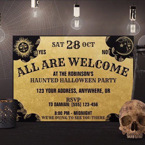 Spirit Board Spooky Celestial Halloween Party Invitation