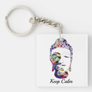 Spirit Butterfly Abstract Drawn buddha silhouette Keychain