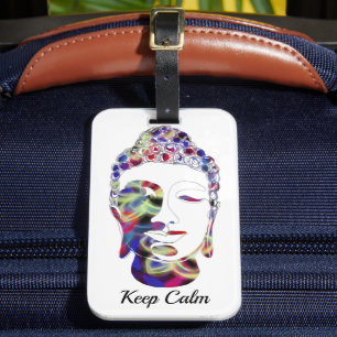 Spirit Butterfly Abstract Drawn buddha silhouette Luggage Tag