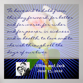 Spirit Circle Rose WEDDING Vows Display Poster