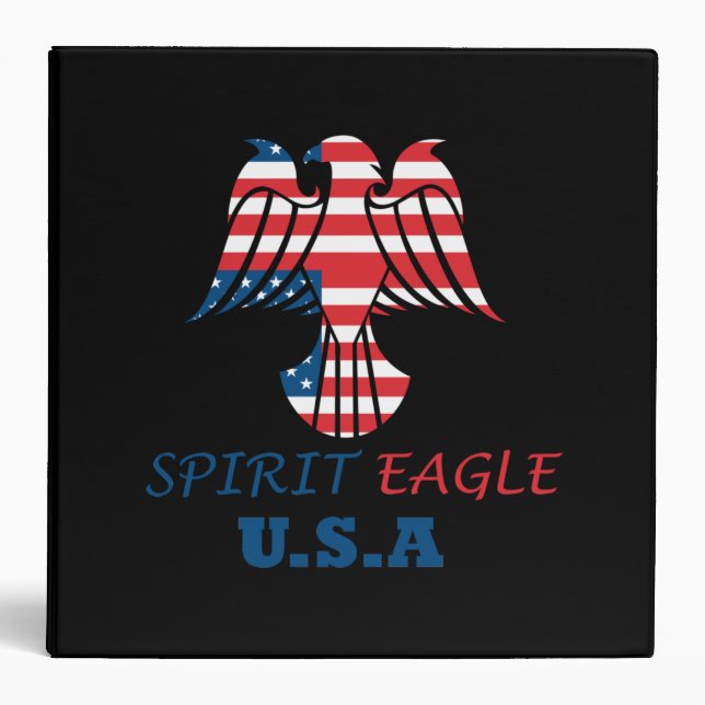 Spirit eagle USA flag 3 Ring Binder (Front)
