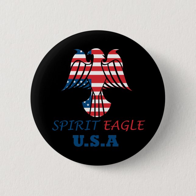 Spirit eagle USA flag Button (Front)
