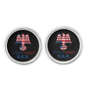 Spirit eagle USA flag Cufflinks
