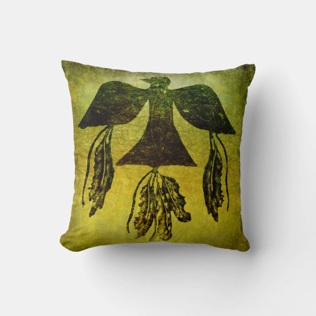 Spirit Feathers and Thunderbird Throw Pillow (Front)
