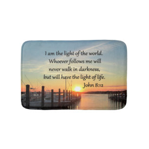 SPIRIT FILLED JOHN 8;12 SCRIPTURE DESIGN BATHROOM MAT