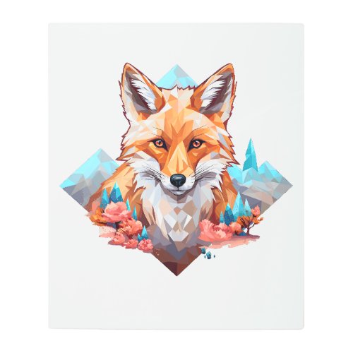 Spirit fox is in colorful Metal Wall Art