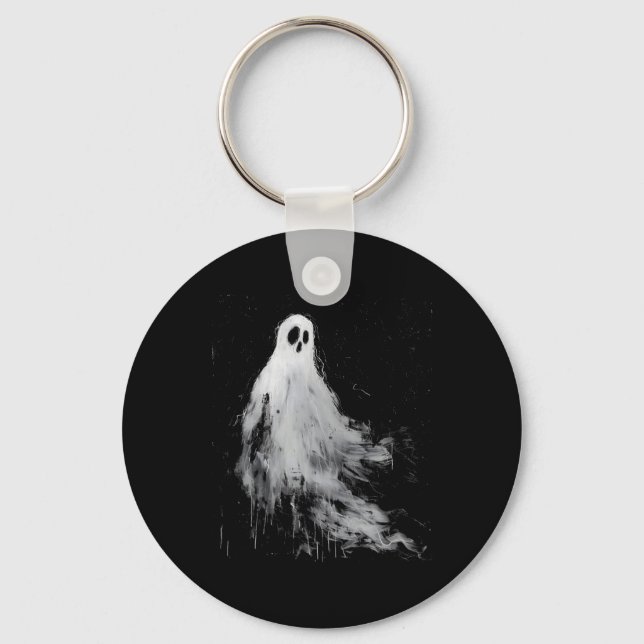 Spirit Ghost Horror Spooky Scary Halloween Grunge  Keychain (Front)