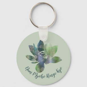 Spirit Green Circle Lotus Flower Nam Myoho Renge Keychain
