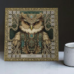 Spirit Guardian Owl: Personalized Tribal Jeweled  Ceramic Tile<br><div class="desc">Embrace the enchanting mystique of our Spirit Guardian Owl ceramic tile. Impeccably designed to bring a touch of altarpiece allure to your decor, this ornately adorned owl represents the wisdom and protection that a loved one, family member, or friend offers in your life. Our owl carries tribal jewels which, in...</div>