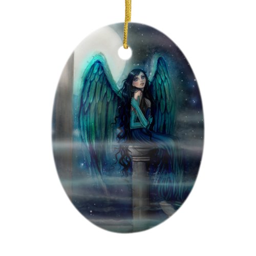 Spirit Guide Angel Fantasy Art by Molly Harrison Ceramic Ornament