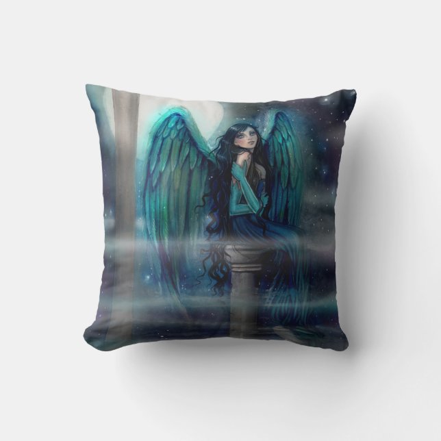 Spirit Guide Angel Fantasy Art Throw Pillow (Front)