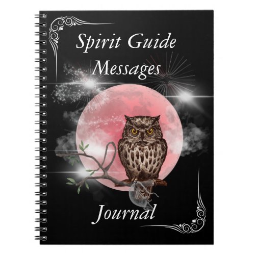 Spirit Guide Messages Owl Moon Journal Black