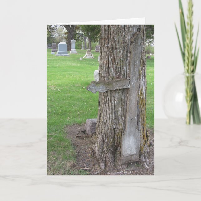 “Spirit Hill Tree Cross” Sympathy Card (Front)