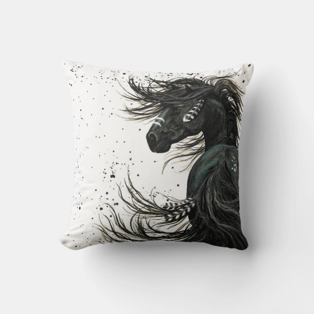 Spirit Horse by Bihrle Throw Pillow (Front)