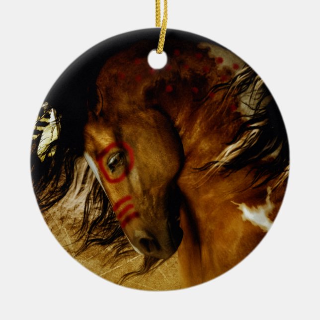 Spirit Horse Ceramic Ornament (Front)