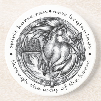 Spirit Horse Run Sandstone Coaster