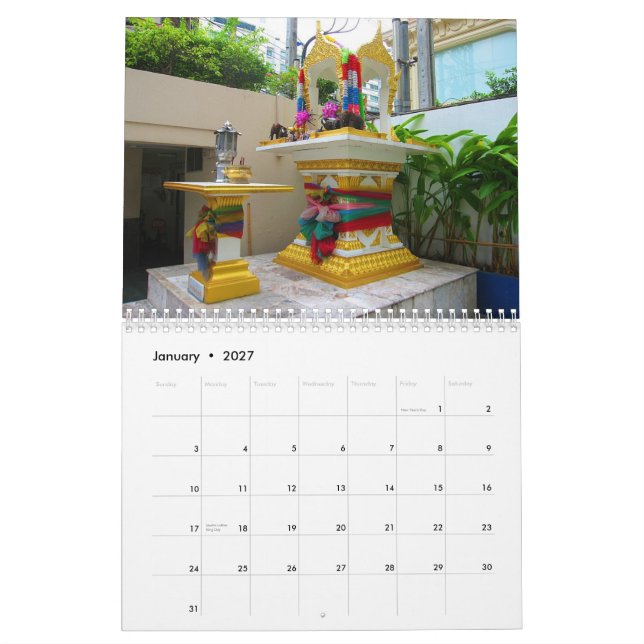 Spirit Houses of Thailand Calendar (Jan 2027)