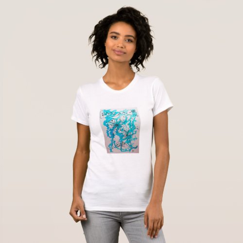 Spirit in the night flowers and music watercolor T_Shirt