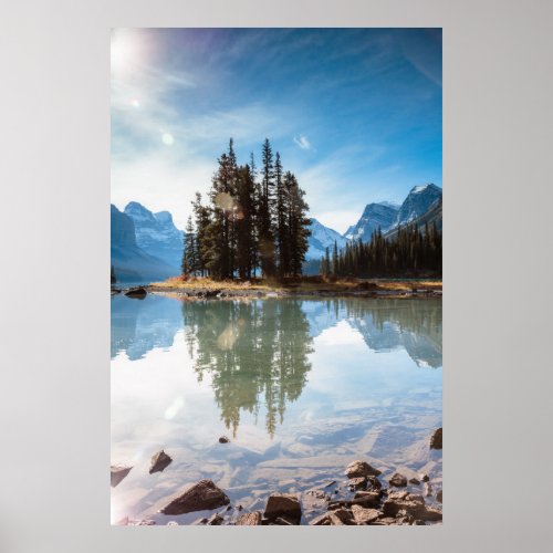 Spirit Island  Jasper National Park Canada Poster