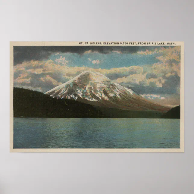 Spirit Lake, WA - View of Mt. St. Helens Poster | Zazzle