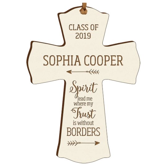 Spirit Lead Me 4" X 6" Ivory Wooden Ornament (Front)