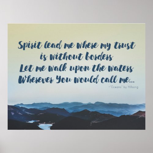 Spirit Lead Me Hillsong Oceans Lyric Poster