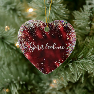 Spirit Lead Me Quote Ceramic Ornament