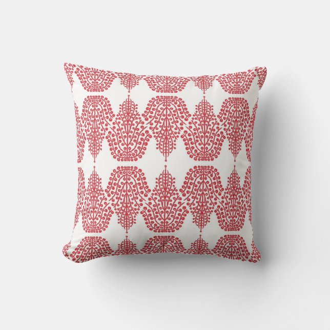 SPIRIT LINEAR white red Throw Pillow (Front)
